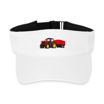 Tracteur avec remorque - Visière de sport recyclée - blanc - Devant