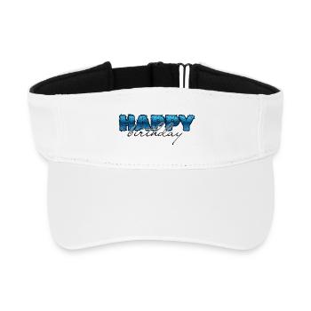 Happy Birthday, Congratulations, Birthday - Recycled Sun Visor Cap - white - Front