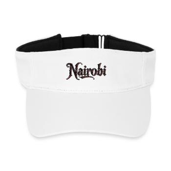 Nom de la ville de Naïrobi en style gothique - Visière de sport recyclée - blanc - Devant