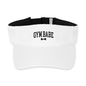 Gym Babe Dumbbell Typo Design - Recycled Sun Visor Cap - white - Front
