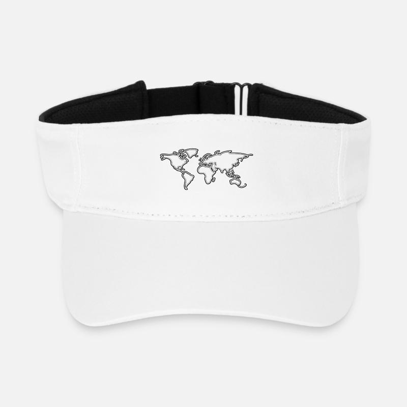 Tableau de la carte du monde néon Tee - Visière de sport recyclée - blanc