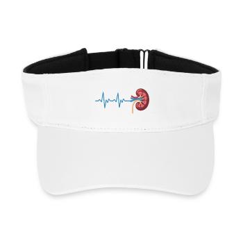 Kidney Rhythm Graph - Recycled Sun Visor Cap - white - Front