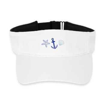 Anker mit Seestern und Muschel. - Recyceltes Visor Cap - Weiß - Vorne