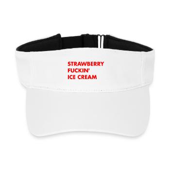 Erdbeer Eis - roter Schriftzug - Recyceltes Visor Cap - Weiß - Vorne