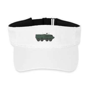 Military tank - Recycled Sun Visor Cap - white - Front