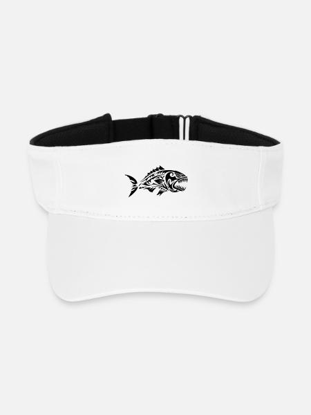 Fisch Tribal Piranha - Recyceltes Visor Cap - Weiß