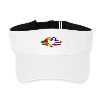 Cœur du drapeau du Cameroun du Liberia utilisé - Visière de sport recyclée - blanc - Devant