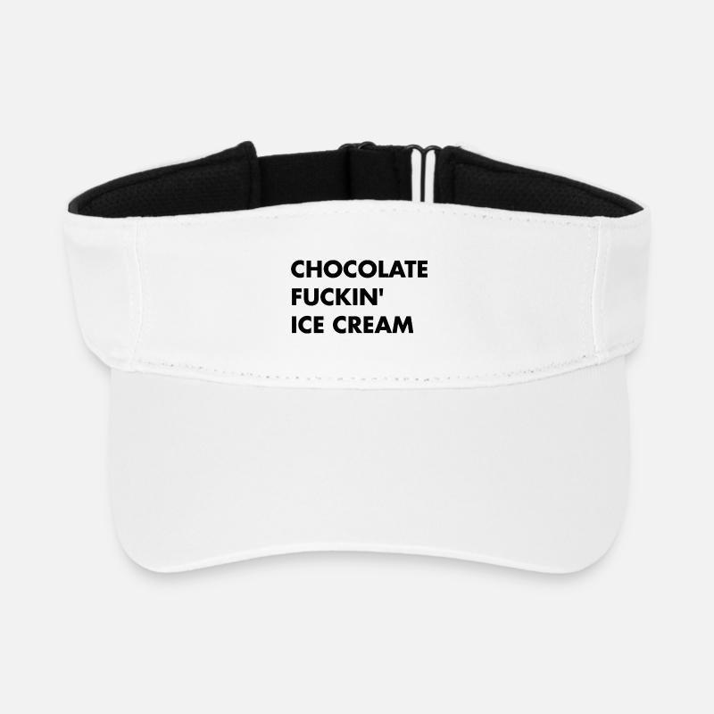 Glace au chocolat - Lettrage noir - Visière de sport recyclée - blanc