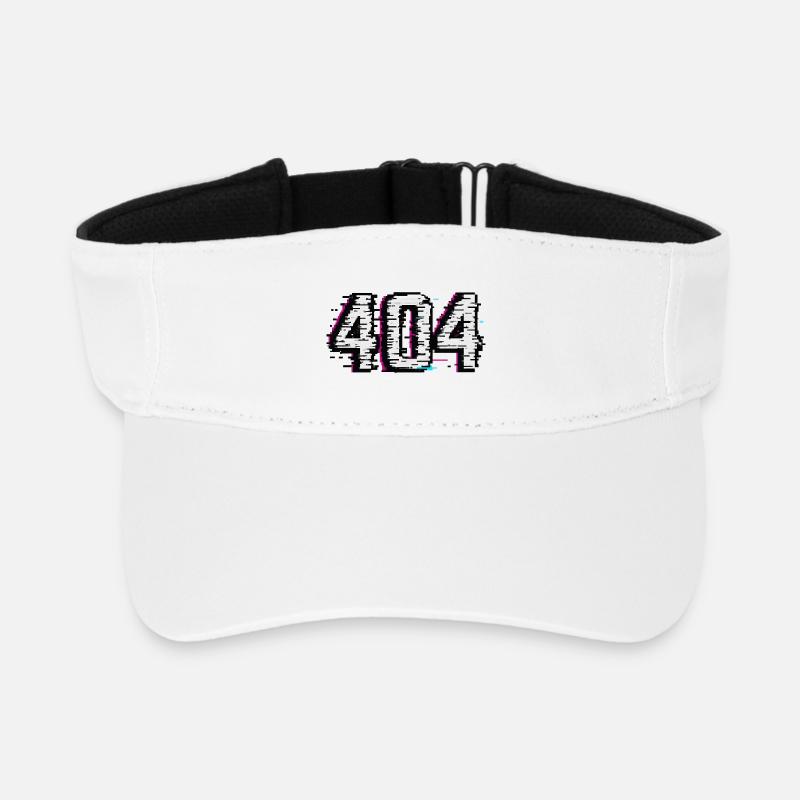 Retro 404 Logo Tee - Recycled Sun Visor Cap - white