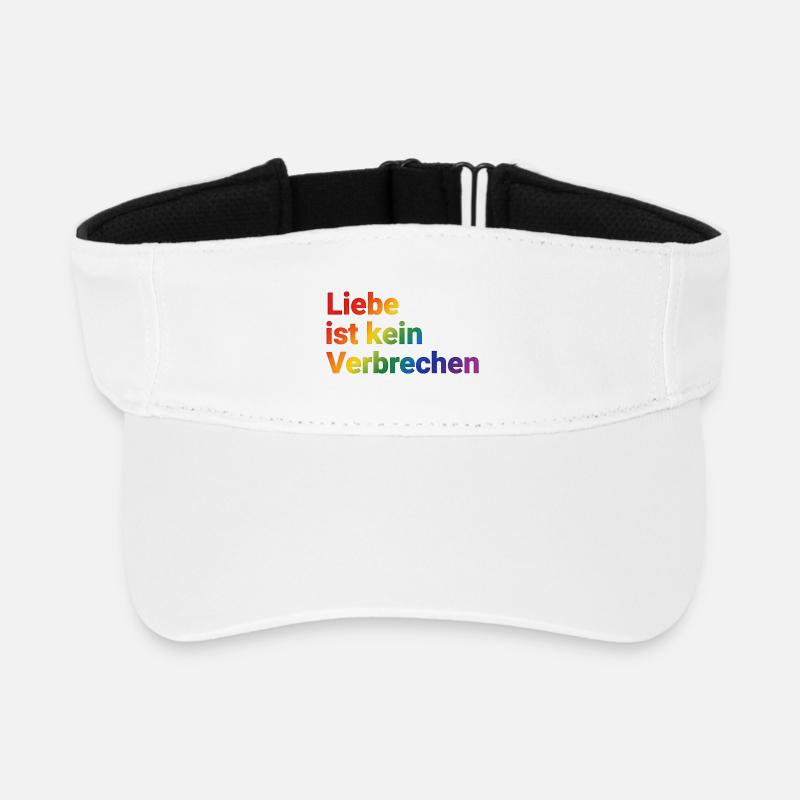 Love Is Not A Crime Rainbow - Recycled Sun Visor Cap - white