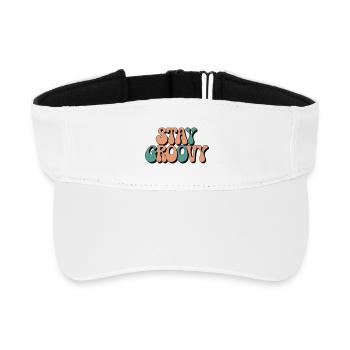 Stay Groovy - Retro Vibes - Recyceltes Visor Cap - Weiß - Vorne