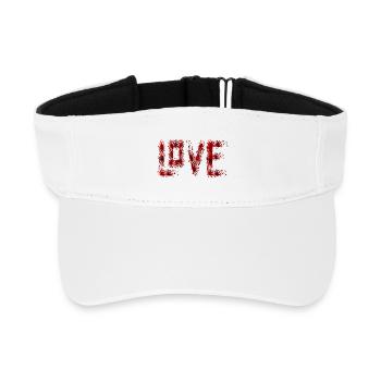 Éclaboussures de sang Grunge Love Typographie - Visière de sport recyclée - blanc - Devant