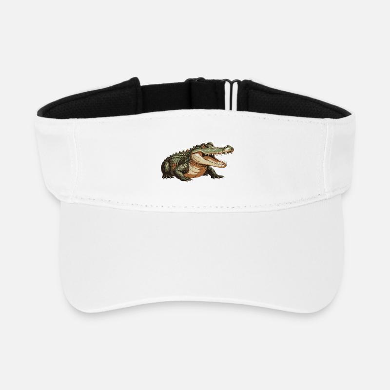 Crocodile2 - Recycled Sun Visor Cap - white
