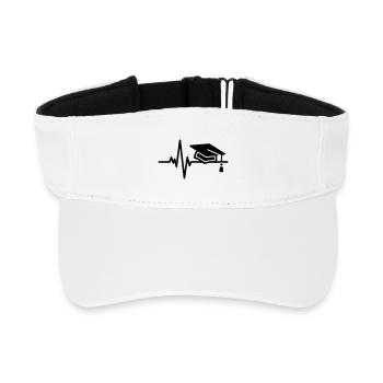 ECG Line with End Cap – Graduation Motif - Recycled Sun Visor Cap - white - Front