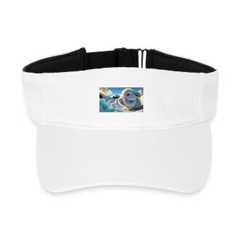 Niedlicher Schneehase mit Eiskristallen - Recycled Sun Visor Cap - white - Front