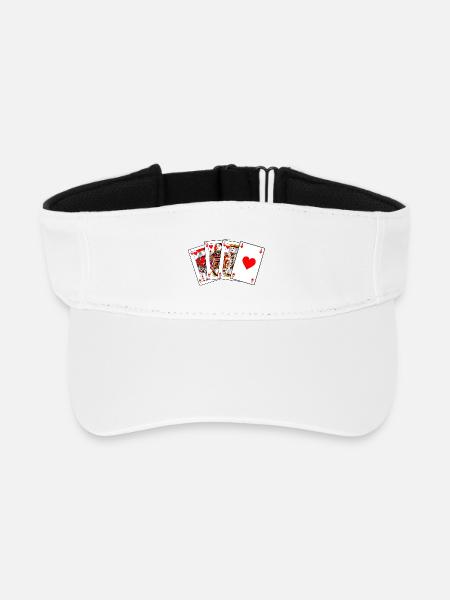 Bube Dame König Ass - Recyceltes Visor Cap - Weiß