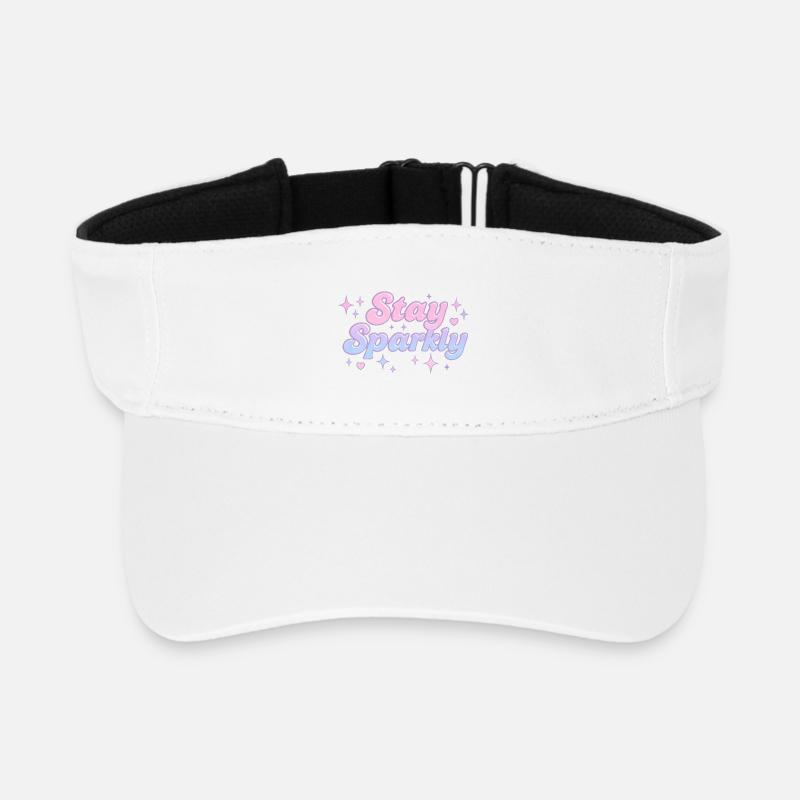 Stay Sparkly / Y2K Design - Recycled Sun Visor Cap - white