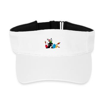 Easter bunny with a bow and arrow - Recycled Sun Visor Cap - white - Front