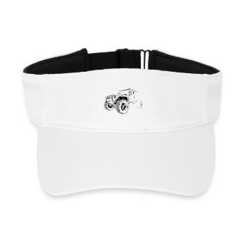 4x4 offroad Auto Truck Symbol Gelände Dirt icon - Recyceltes Visor Cap - Weiß - Vorne