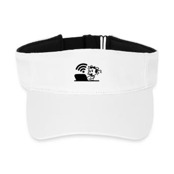 Glückliches Mädchen oder Frau auf Laptop-WLAN - Recyceltes Visor Cap - Weiß - Vorne