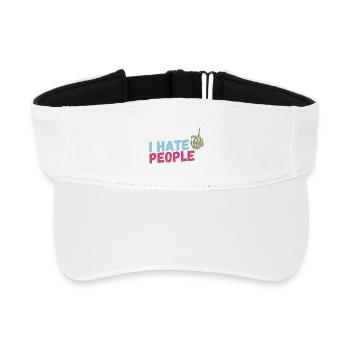 I hate People - Recyceltes Visor Cap - Weiß - Vorne
