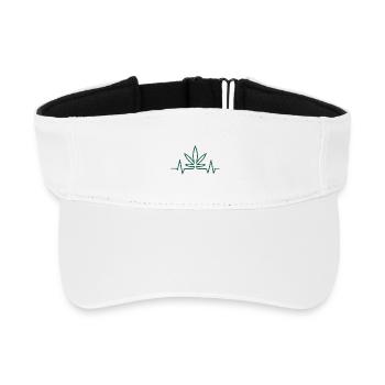 Herzschlag Hanfblatt - Recyceltes Visor Cap - Weiß - Vorne