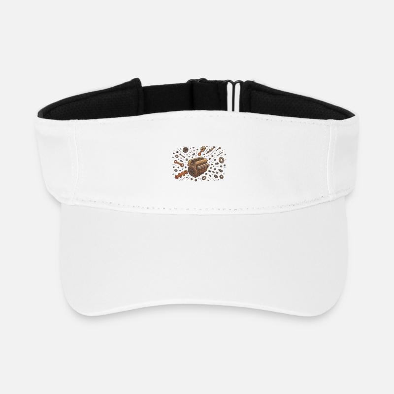 Illustration eines zerlegten Vintage-Motors - Recyceltes Visor Cap - Weiß