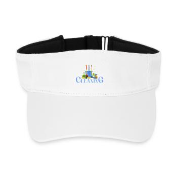 Colorful Cleaning Tool Illustration - Recycled Sun Visor Cap - white - Front