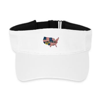 Carte du Pays des États-Unis Libres - Visière de sport recyclée - blanc - Devant