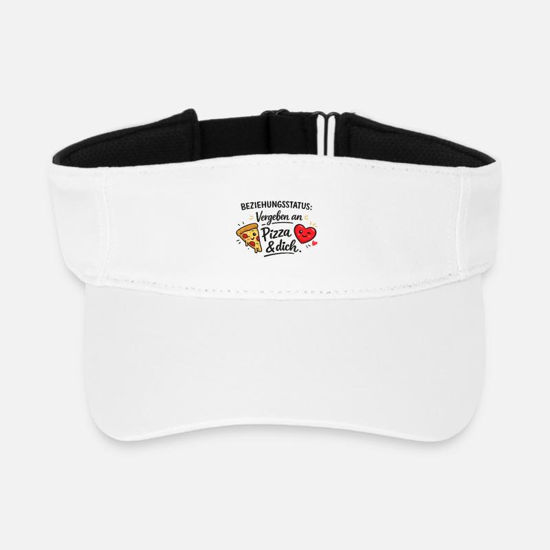 Beziehungsstatus: Vergeben an Pizza & dich - Recyceltes Visor Cap - Weiß