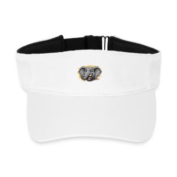 Lachender Elefant Cartoon - Recyceltes Visor Cap - Weiß - Vorne
