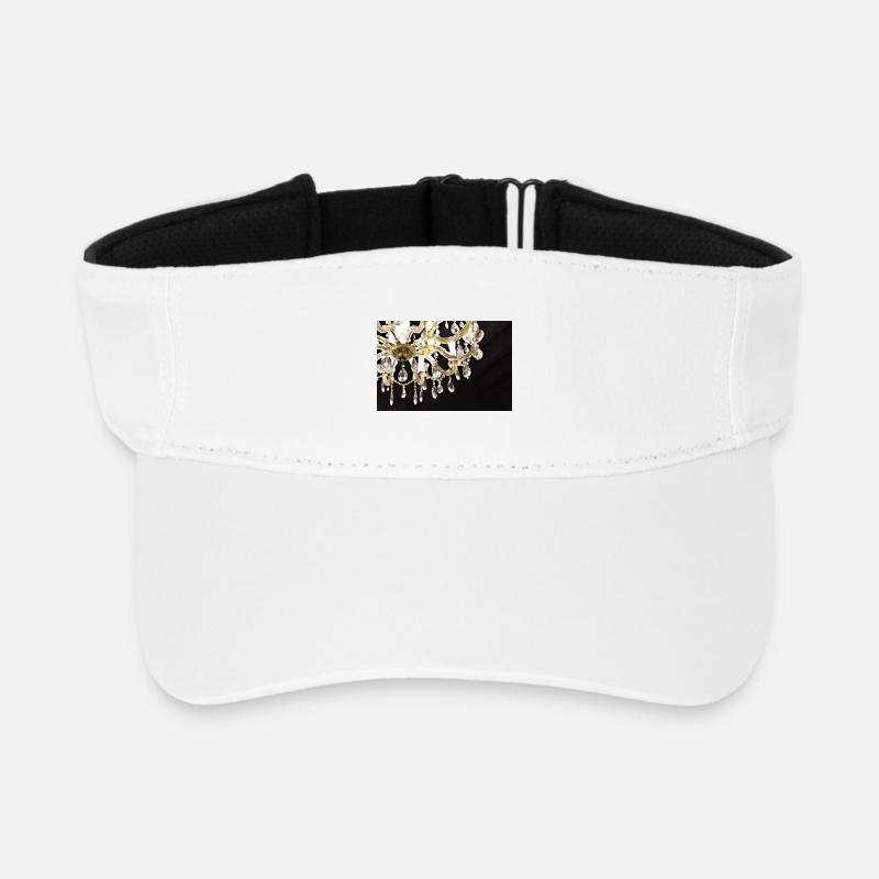 Crystal Chandelier Glowing on black background - Recycled Sun Visor Cap - white