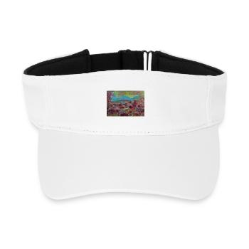Buntglas-Chaos der Farben - Recyceltes Visor Cap - Weiß - Vorne