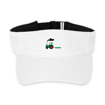 traktor trecker landwirtschaft - Recyceltes Visor Cap - Weiß - Vorne