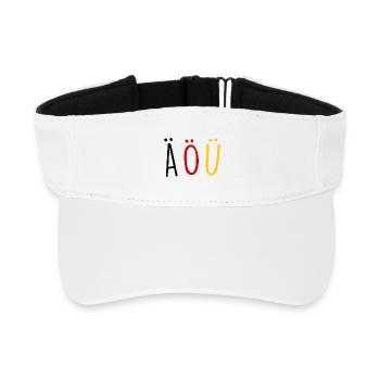Deutsche Sprache German Language Umlaut Flagge - Recyceltes Visor Cap - Weiß - Vorne