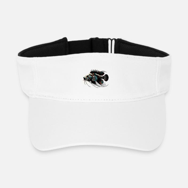 Aquarium catfish, antenna catfish, minimalist - Recycled Sun Visor Cap - white