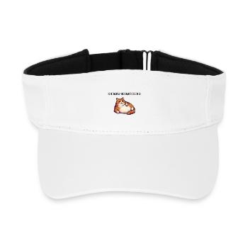 Chonky Pixel Cat Heavy Breathing - Recycled Sun Visor Cap - white - Front