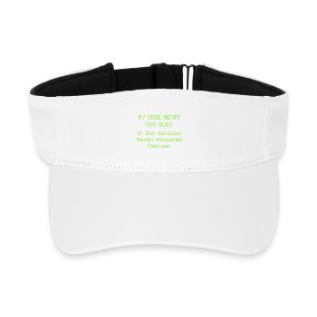 Mon code n’a jamais de bugs, il se développe simplement de manière aléatoire - Visière de sport recyclée - blanc - Devant
