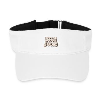 Stay Jolly Retro-Schriftart - Recyceltes Visor Cap - Weiß - Vorne