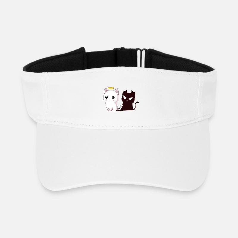 Ange de Kawaii avec Ombre de Démon - Visière de sport recyclée - blanc