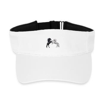 Dancing Horses in Dark and Light - Recycled Sun Visor Cap - white - Front