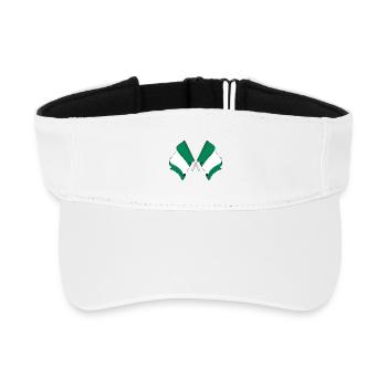 Deux drapeaux croisés du Nigeria - Visière de sport recyclée - blanc - Devant