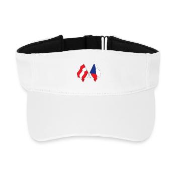 Drapeau Autriche, drapeau République tchèque - Visière de sport recyclée - blanc - Devant