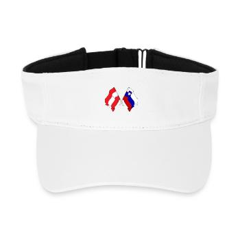 Drapeau de l’Autriche et drapeau de la Slovénie - Visière de sport recyclée - blanc - Devant