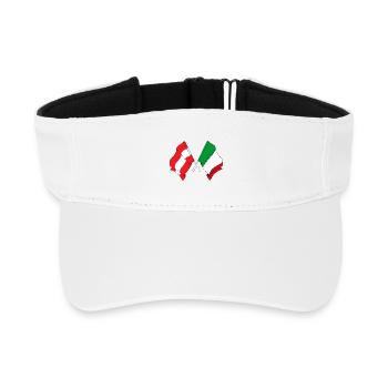 Drapeau Autriche, drapeau Italie - Visière de sport recyclée - blanc - Devant