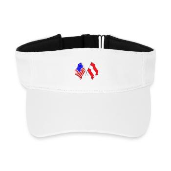 Drapeau des États-Unis, drapeau de l’Autriche - Visière de sport recyclée - blanc - Devant