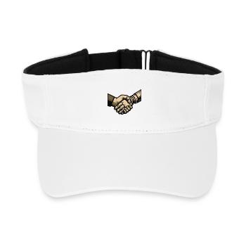 Handschlag zwischen Mensch und Maschine - Recyceltes Visor Cap - Weiß - Vorne