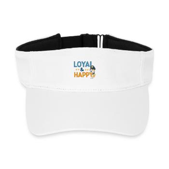 Treuer & Glücklicher Polizeihund - Recyceltes Visor Cap - Weiß - Vorne