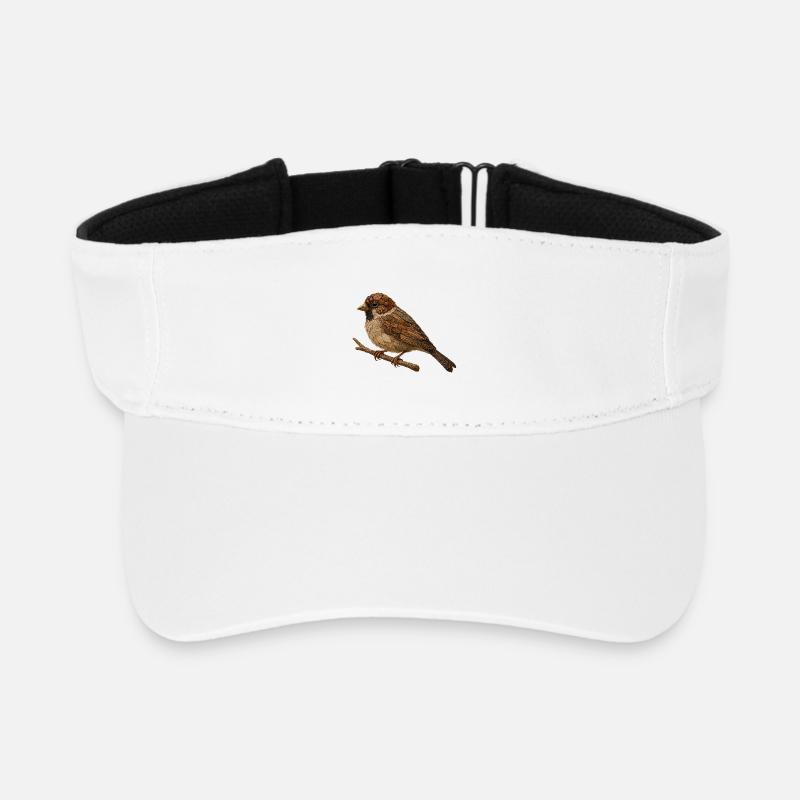 Moineau à l’aspect naturel - Visière de sport recyclée - blanc