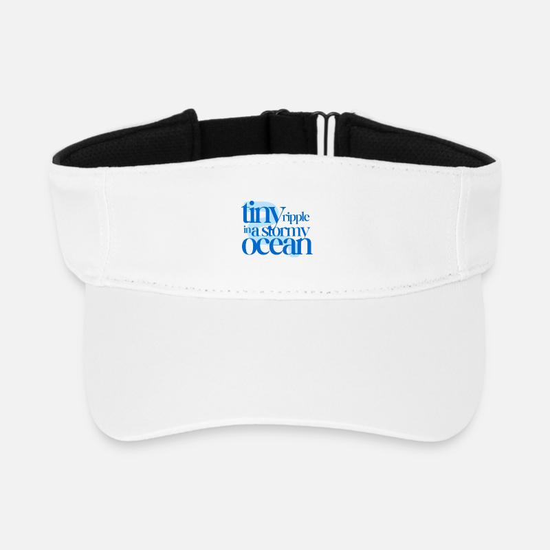 Tiny ripple in a stormy ocean (blue background) - Recyceltes Visor Cap - Weiß